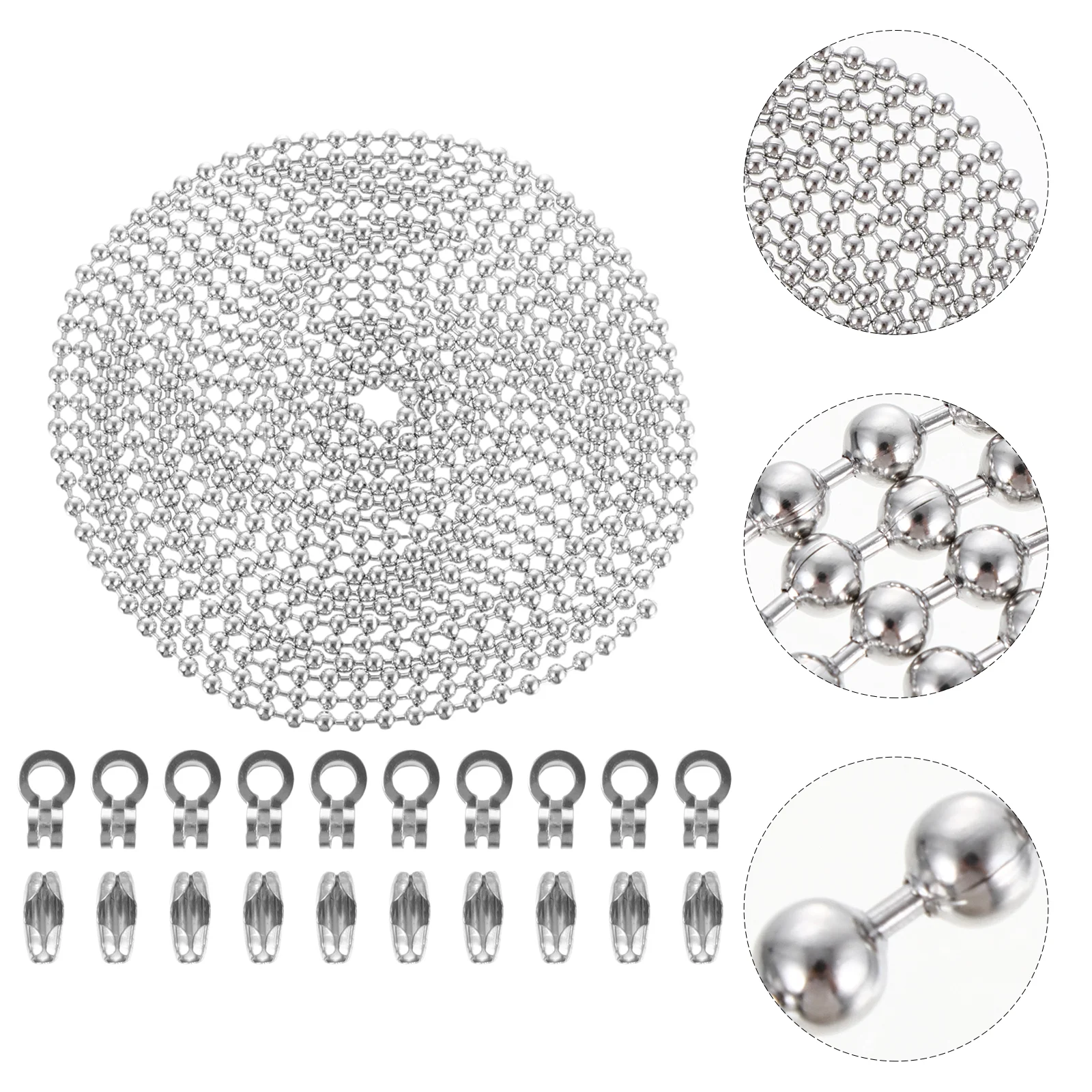 

Extension with Connector Bead Stainless Necklace Beaded Pull Roller Blind Chian 45mm