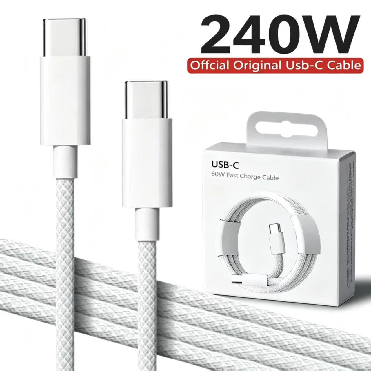 1-3pcs USB C to USB C Cable,240W Fast Charging Charger Cord Braided Charger Cable for iPhone 17/18 Pro Samsung/Laptops/iPad