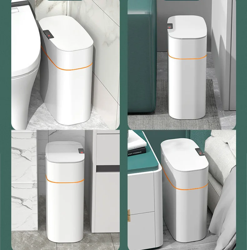 13/16L Intelligent Trash Can Smart Sensor Dustbin Electric Automatic Rubbish Can USB Waterproof Garbage Waste Bin Home Induction