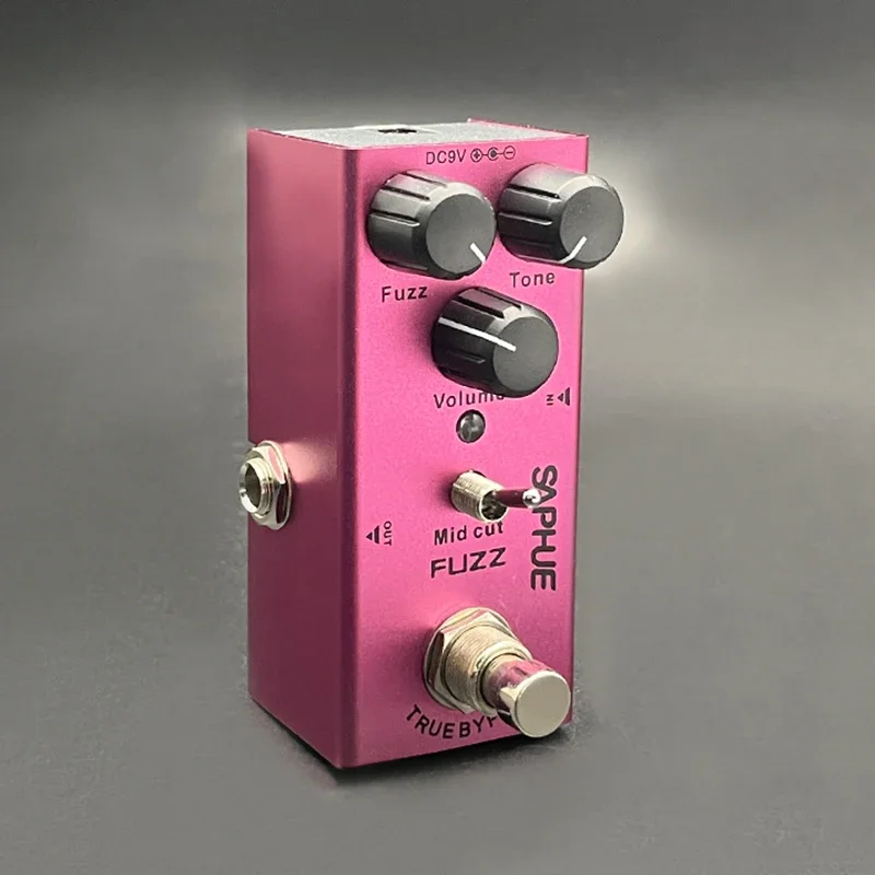 SAPHUE Fuzz Pedal Middle Cut Fuzz/Tone/Volume Konb Effect Pedal Mini Single Type DC 9V True Bypass