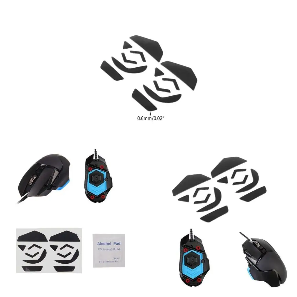  2 Sets Mouse Feet Pad Sticker for G502 Anti-slip 0.6mm Thickness