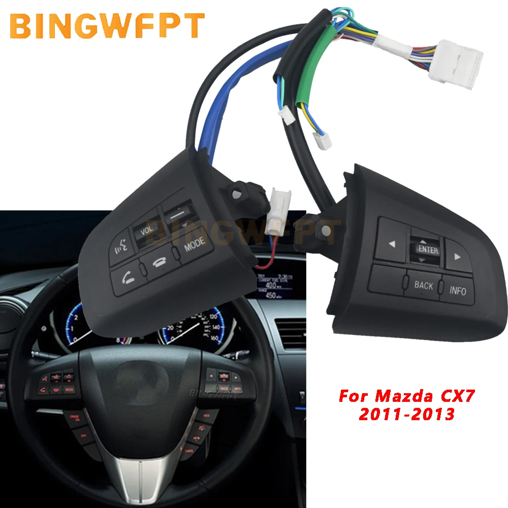 Prime Quality Audio Control Steering Wheel Button For Mazda 3 2011 2012 2013 2014 2015 For Mazda 5 2011 2012 2013 CX-7 CX-9