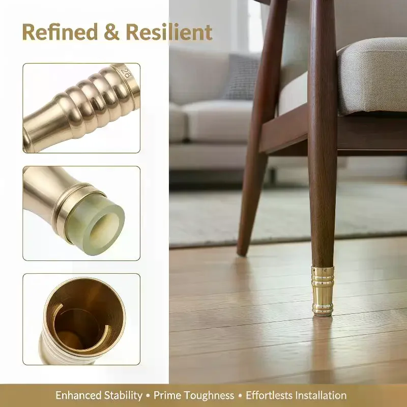 10mm-34mm Brass Rubber Household Accessory High Quality Durable Practical Cane Crutch Tip With Anti-skid Pad For Hiking Pole