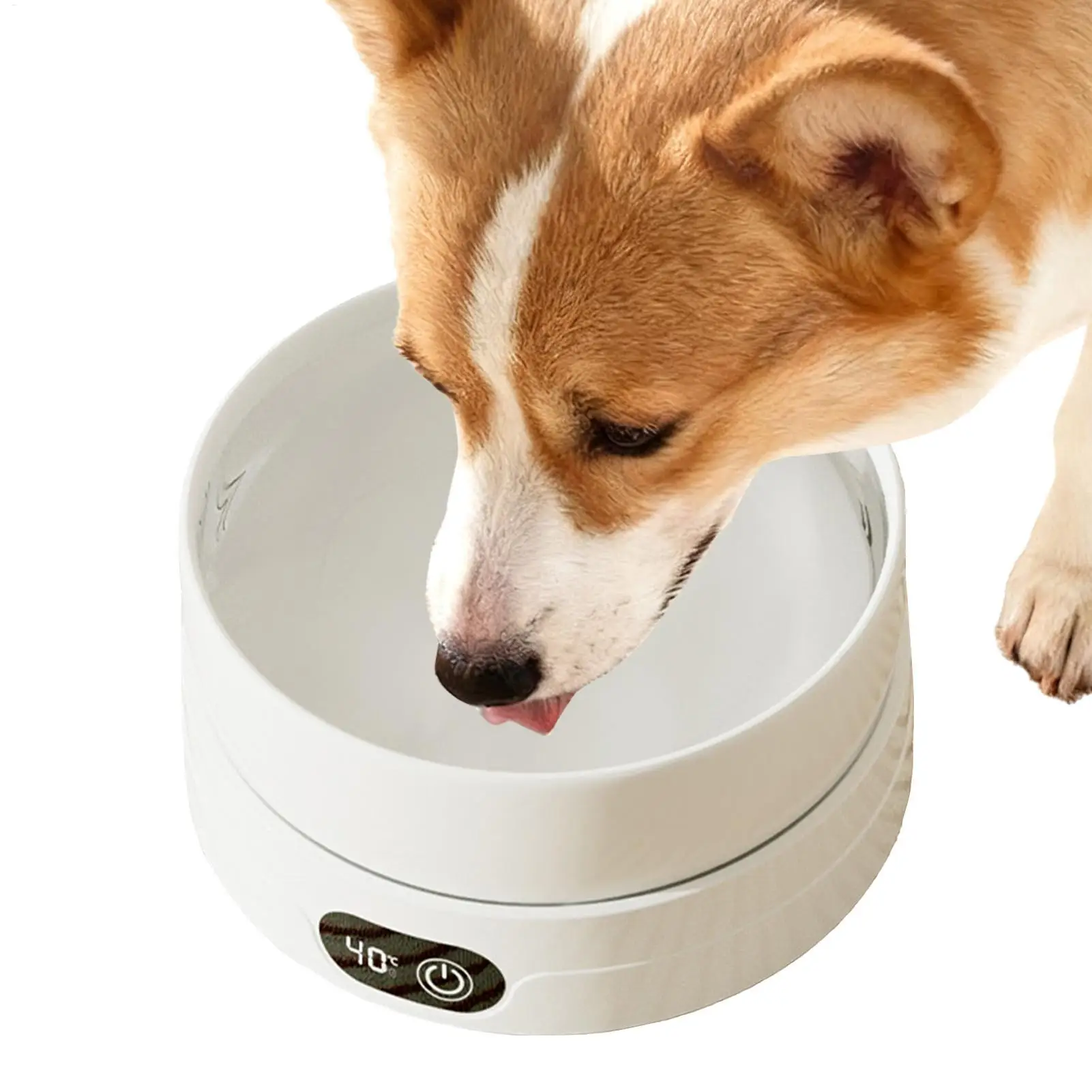 

Heated Pet Bowl 4 Temperature Settings Pet Drinking Plate Thermal Dog Water Bowl For Chickens Ducks Birds Animals Kitten Puppy