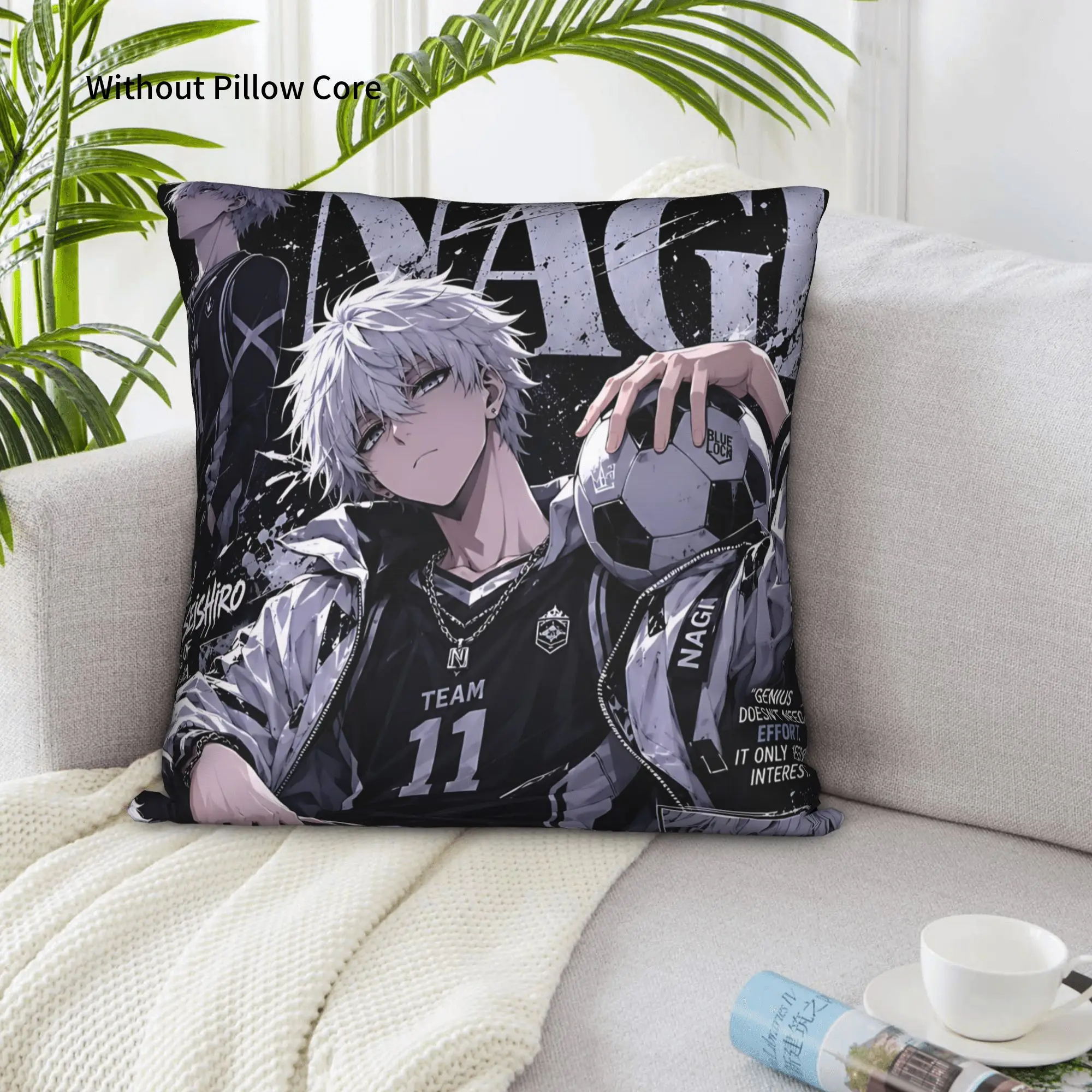 1PC Blue Lock Football Anime Pillow Case Double-Sided Printing  Sofa Cushion Bedroom Bedside Pillow