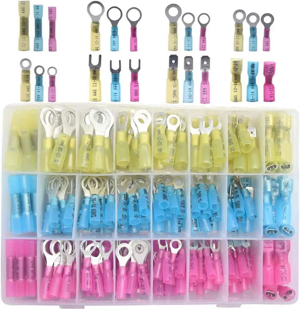320PCS boxed heat shrinkable terminal waterproof wire terminal kit crimping insulation heat shrinkable terminal.