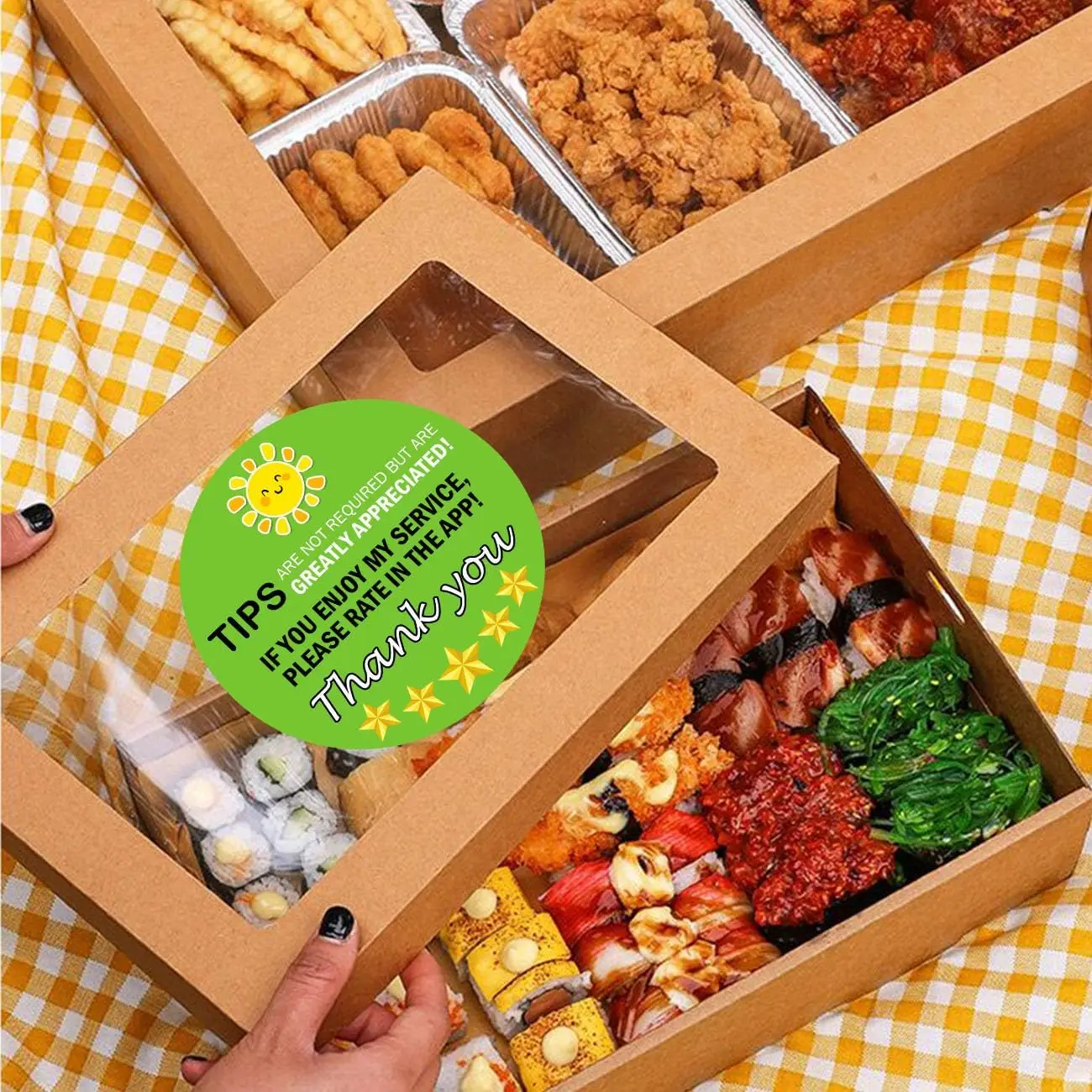 Star Delivery Labels Freshness Label Thank You for Your Order Stickers 200 Pcs Food Delivery Tamper Evident Food Package Sticker