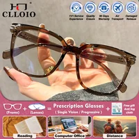 CLLOIO, gafas graduadas para miopía con diseño cuadrado clásico Simple, gafas de lectura progresivas antirayos azules de alta calidad para mujer