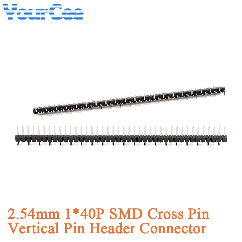 5PCS/10PCS 1.27mm 2.0mm 2.54mm Pitch 1*40P Single Row Socket Connector Pin SMD Cross Vertical Female/Male Header Straight 1x40P