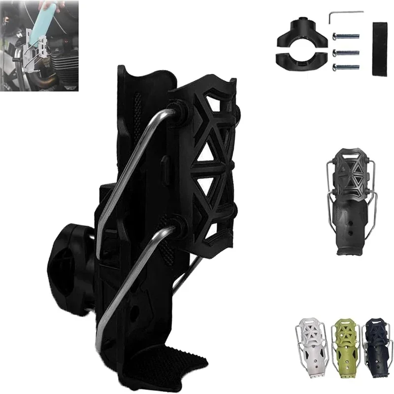 Motorcycle Water Bottle Holder Adjustable Crash Bar Mount Anti-Shake Universal Fit for 0.75