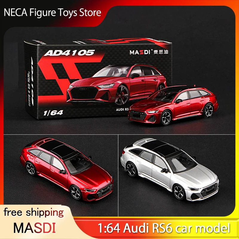 

In Stock Masdi 1:64 Audi Rs6 Avant Alloy Simulation Model Limited Edition Performance Wagon Official Licensed Display Car Toy