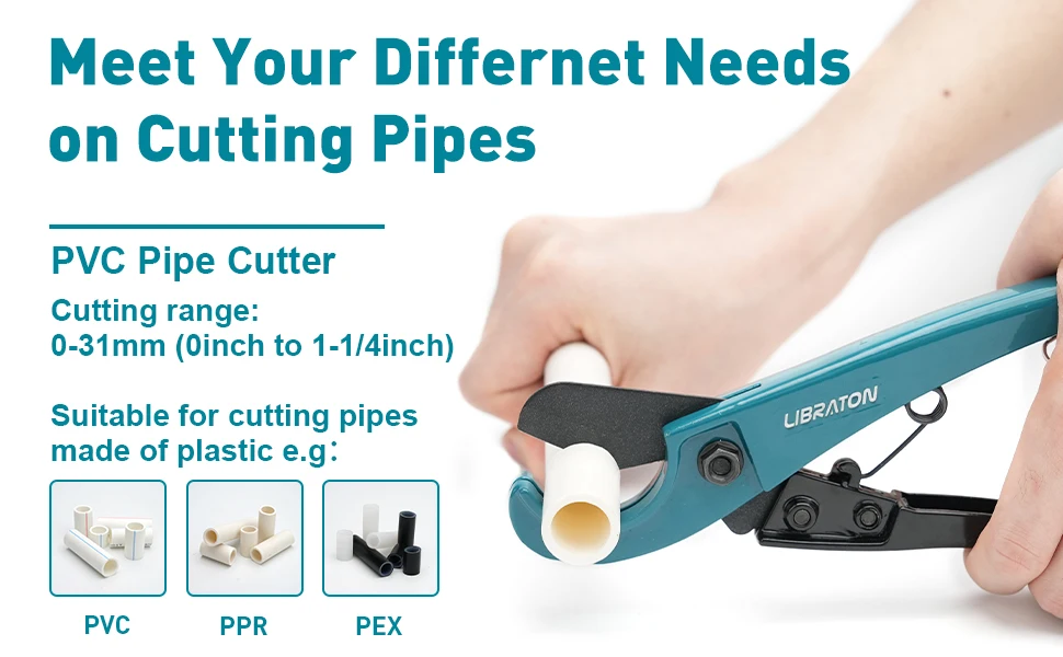 Libraton Pex Cutter 31 mm, Pex-Rohrschneider, PEX-Rohrschneider 1-1/4 Zoll, PEX-Rohrschneidewerkzeuge für PEX, PVC (dünn), PPR-Kunststoff – Detail 4