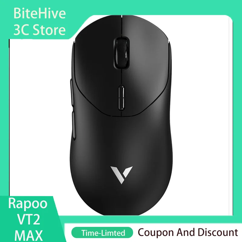 Rapoo VT2 MAX Wireless E-sports Gaming Mouse with 8K Polling Rate Optical Sensor Ergonomic Design 53g Lightweight for PC Latop
