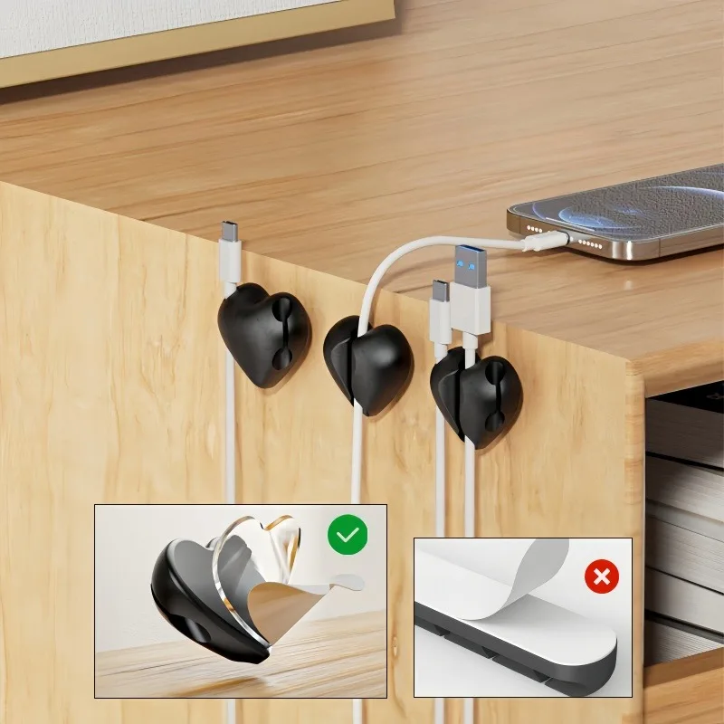 Self-Adhesive Cable Clips Silicone Desktop Wall Charging Cord Earphone Line Mous Management USB Data Cable Organizer Holders