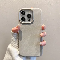 Flannel For Magsafe Phone Case for iPhone 16 Pro Max 15 15Pro 17 Matte Wireless Charging Back Cover Microfiber Protective Shell