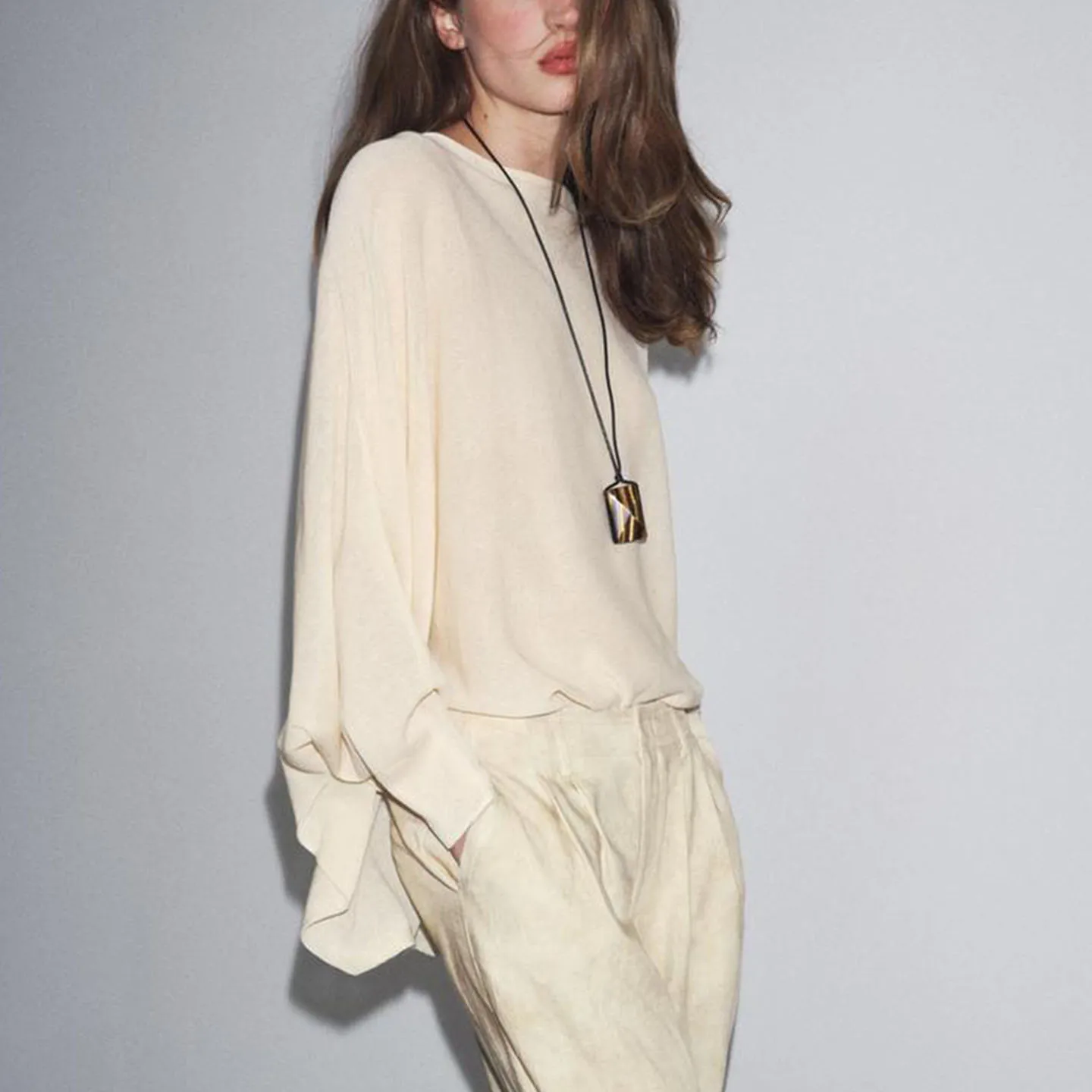 エレファイオナブル レディース ニットウェア 平編み ロングスリーブ ラウンドネック カジュアル スタイル 秋の新作 Z 通勤 スタイル