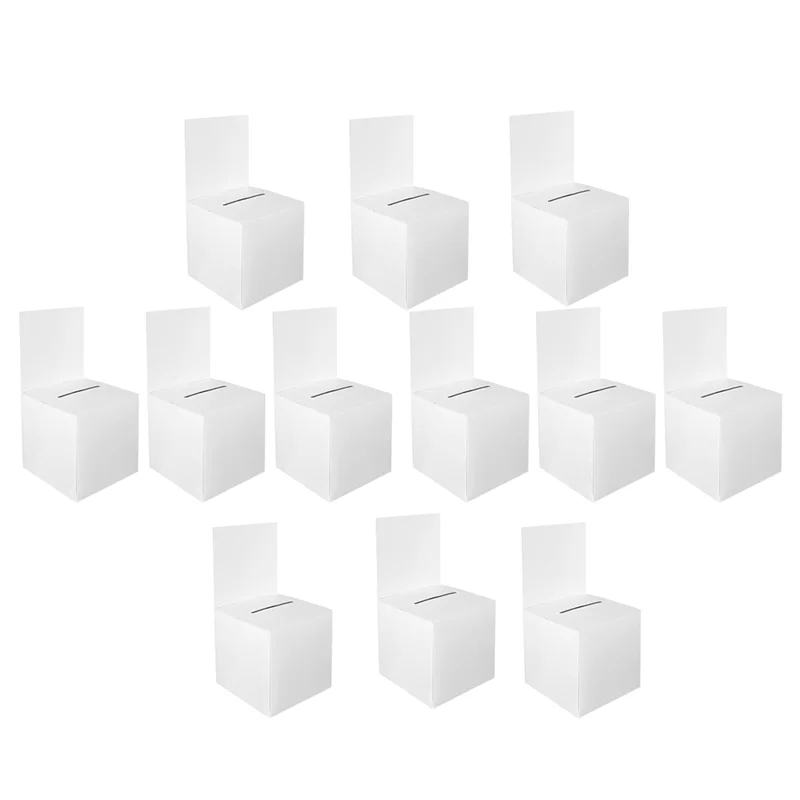 A71Z 24個入り 抽選箱 投票箱 寄付箱 募金用 スロット付き段ボール箱 6×6×6インチ