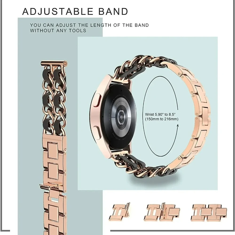 Pulseira de metal de aço inoxidável para samsung galaxy watch 8 40mm 44mm clássico 46mm pulseira para samsung galaxy watch ultra 2025 cinto