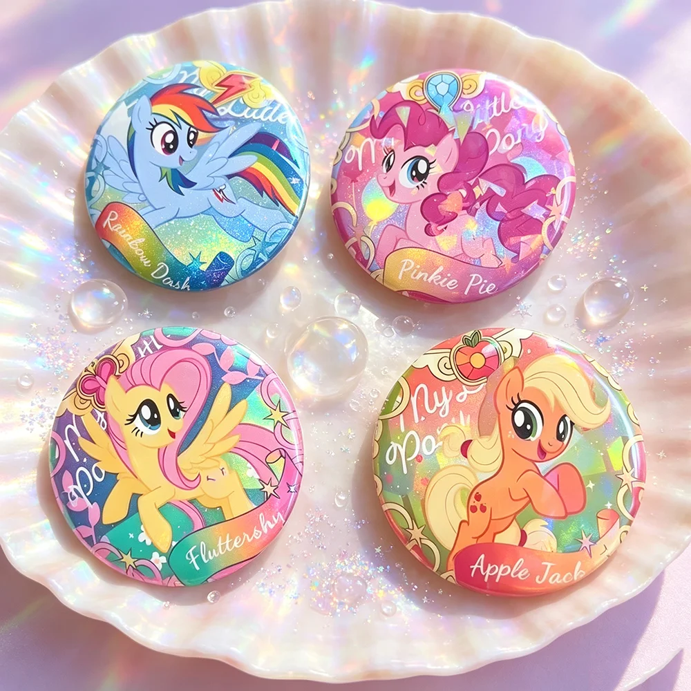 1 Pc Laser Badge Cute Badge Glossy Film Badge, cute anime style, home decor suitable for party gifts, home, party supplies, gift