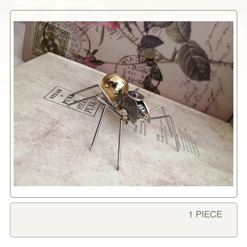 3D steampunk mechanical insect simple spider punk metal model pure handmade small crafts ornaments- Finished Product