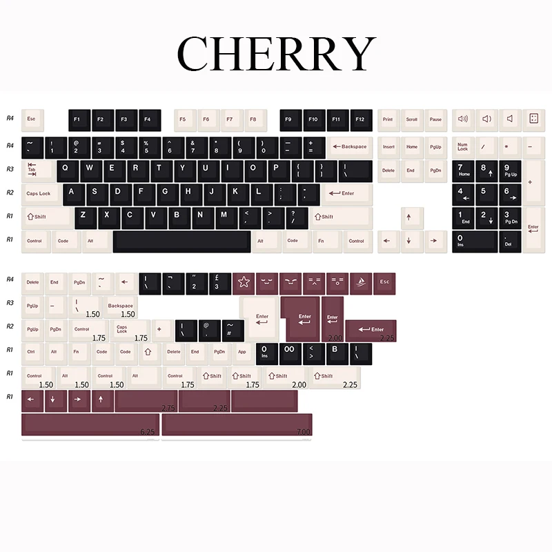 โปรไฟล์เชอร์รี่คีย์บอร์ดเหมาะสำหรับ MX สวิทช์173Key Gamer Keycaps PBT วัสดุ Key สำหรับ Mechanical แป้นพิมพ์