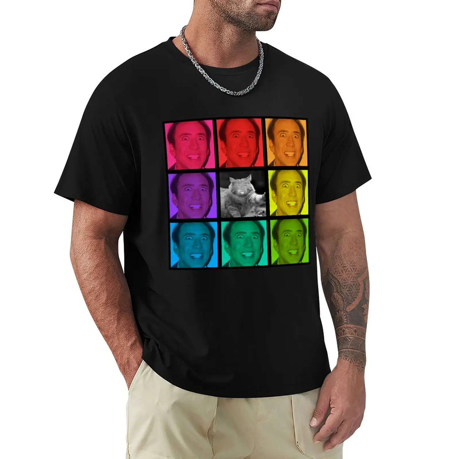 Nicolas Cage Stage Name Actor Filmmaker Coppola Received Many Awards Rainbow Feat Nic Cage Cat Cool T-Shirt