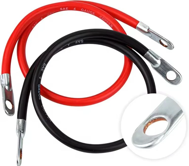 Lithium Battery Pack Wire 4AWG 6 7 8 AWG  Silicone Sheath Wire 12 16 25 square Battery Power Cord With Terminal silicone Line