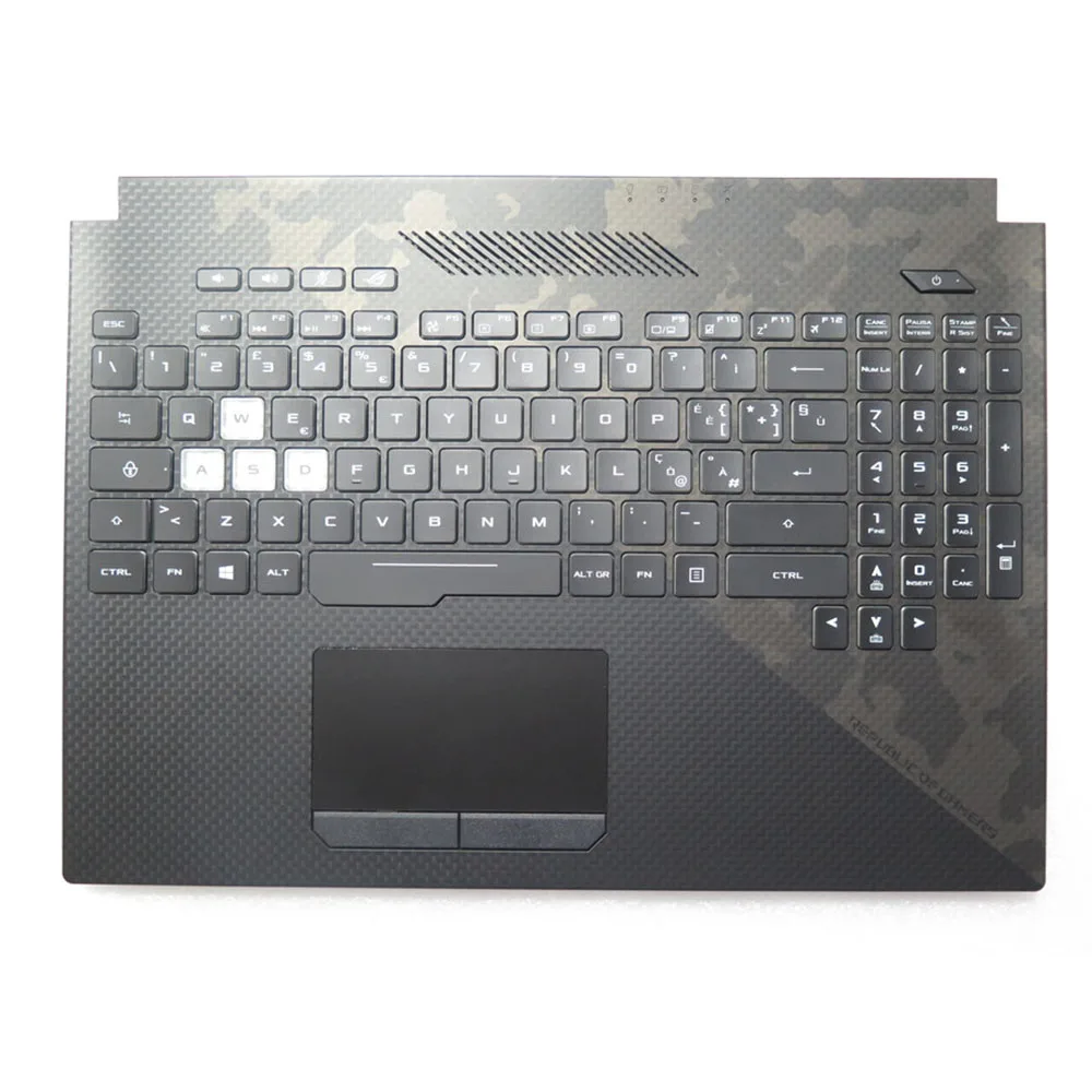 Imagem -03 - Palmrest para Laptop com Teclado Retroiluminado la it hb Teclado para Asus Rog Rog Strix Scar ii Gl504gm Gl504gv Gl504gs Gl504gw Top Case Preta Gl504g