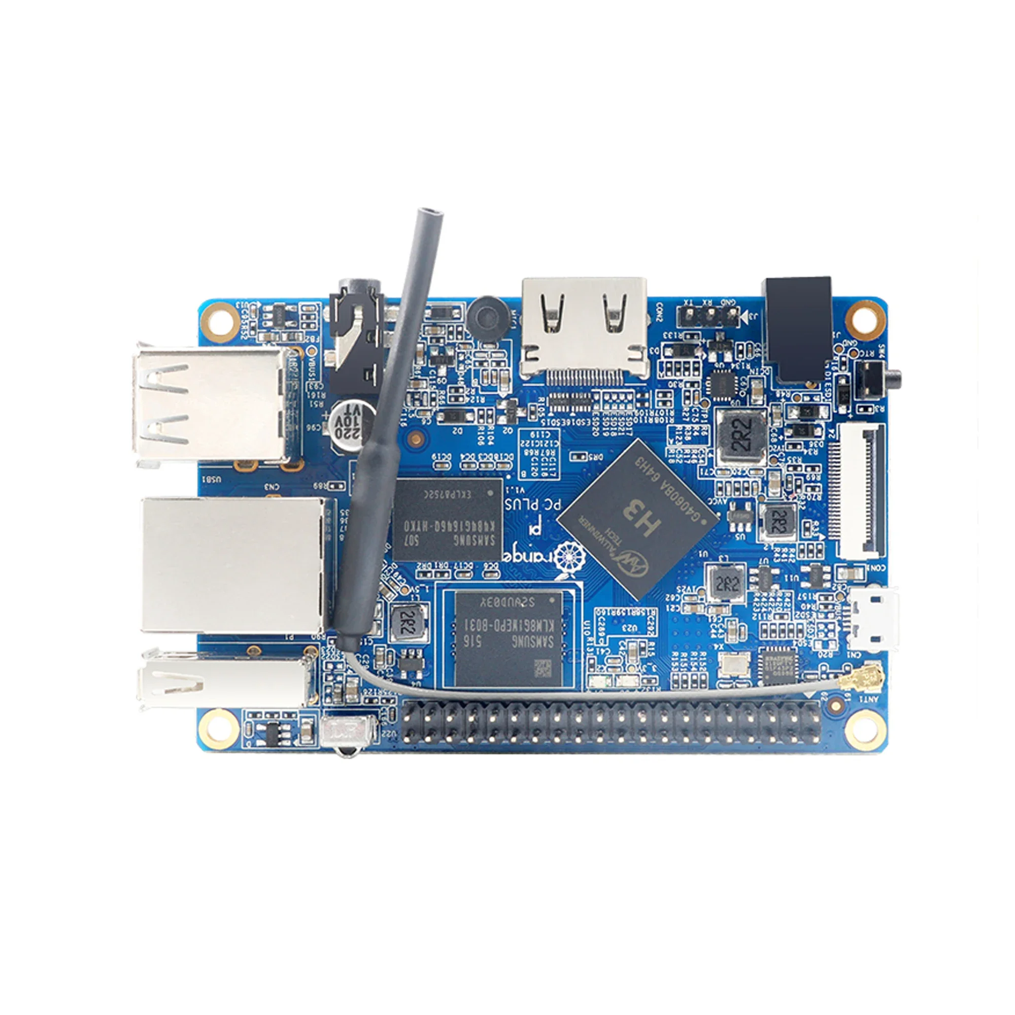 Orange Pi PC Plus Board RAM 1G с 8 ГБ Emmc Flash Мини-одиночная плата с открытым исходным кодом Поддержка порта Ethernet 100M/Wi-Fi