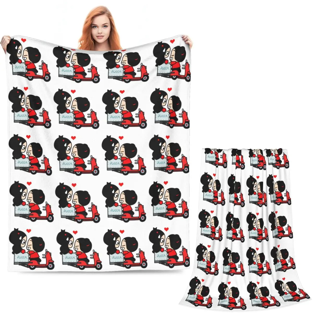 Cartoon Garu Pucca Animation Blankets Soft Warm Flannel Throw Blanket Bedspread for Bed Living room Picnic Travel Home Sofa