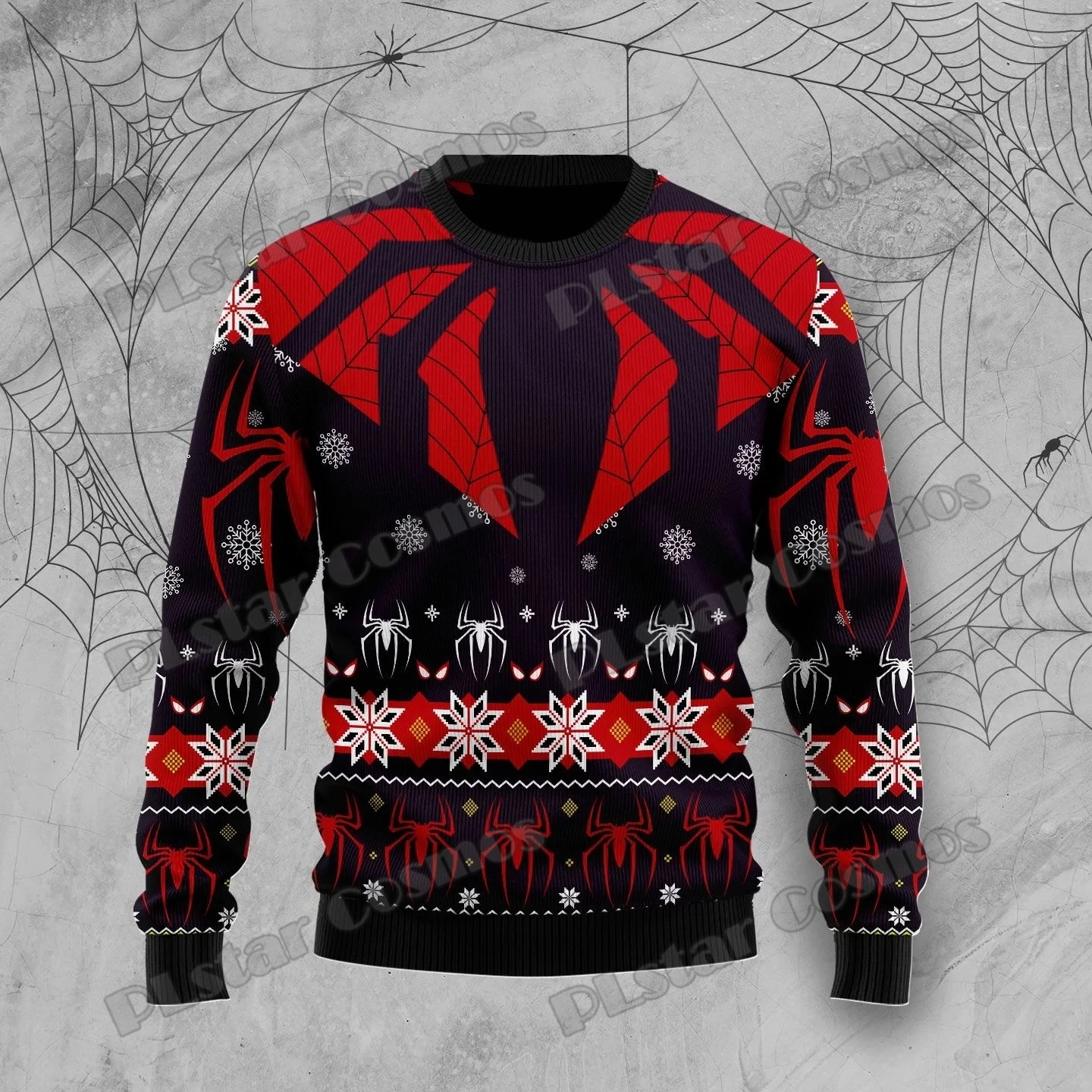 PLstar Cosmos Skull The Creeps Halloween 3D Printed Mens Ugly Christmas Sweater Winter Unisex Casual Knit Pullover Sweater ZZM31