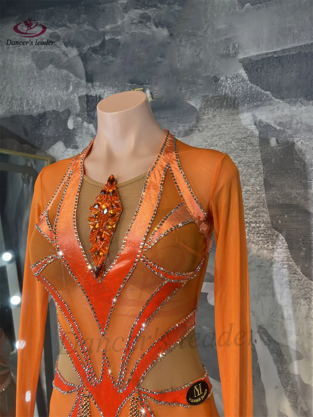 Dança latina ab pedra feminino adulto crianças high end personalizado ouro borla emenda malha preto piscina samba vestido