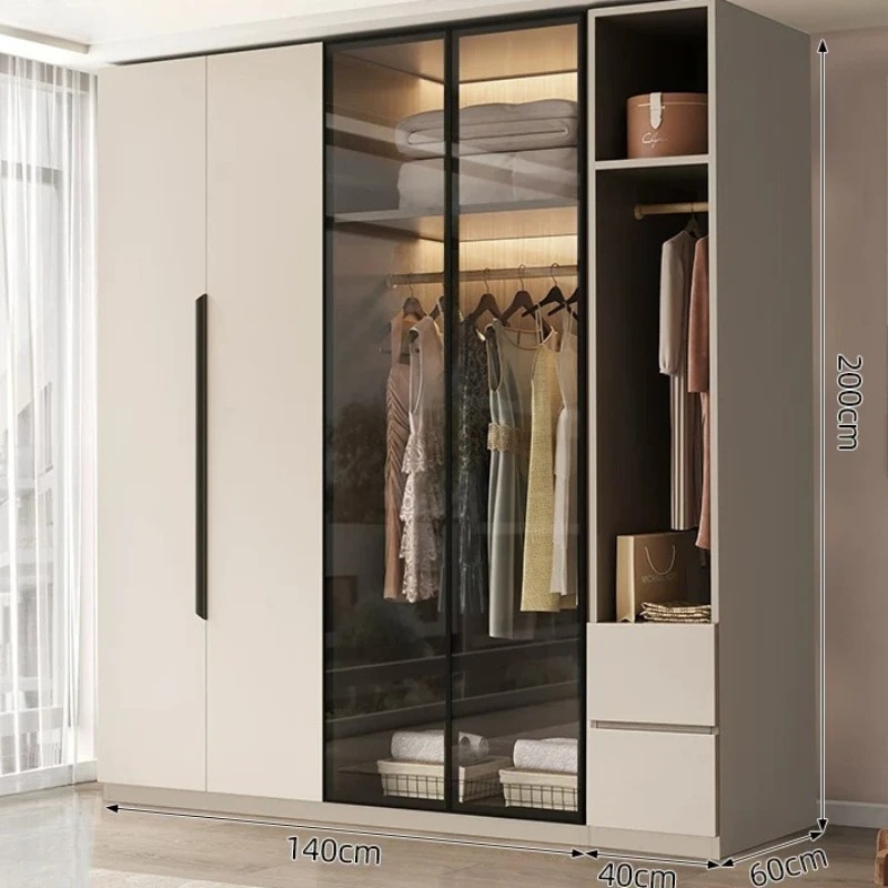 Built In Fluted Wardrobes Glass Island Closet Modern Wardrobes Luxury Door Armadio Camera Da Letto Furniture Living Room