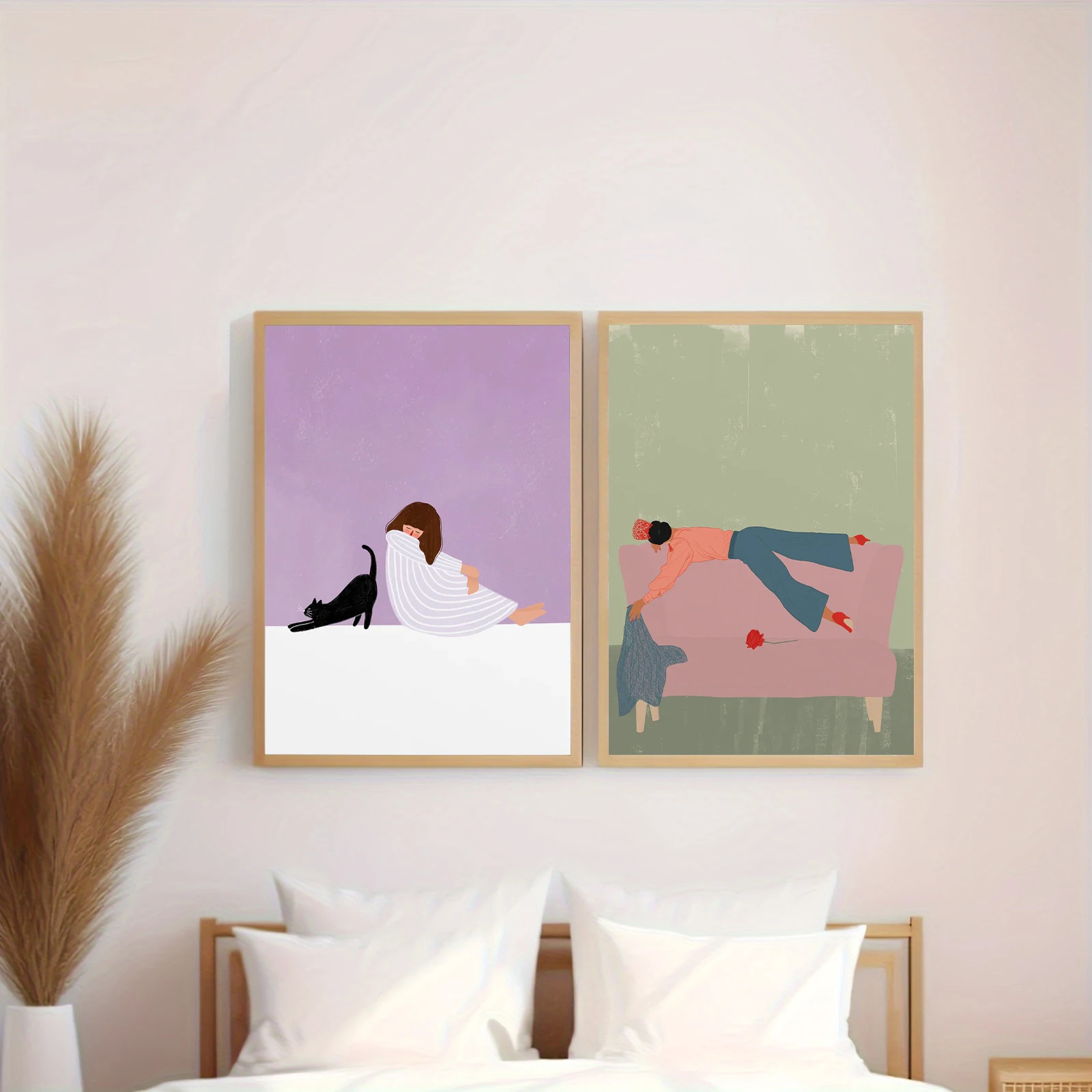 Mother's Day Abstract Mother Hold Her Son Canvas Painting Feminist Wall Art Poster Print for Modern Nursery Home Decor Gift