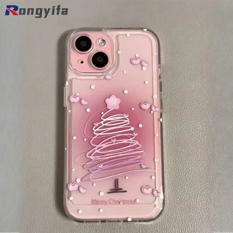 لهواوي Y9S Y8P Y7P Y7A Y6P Y6S Y9 Y7 Prime Y6 2019 P Smart Pro S 2021 5G 4G جراب هاتف التدرج اللون غطاء شجرة عيد الميلاد #4