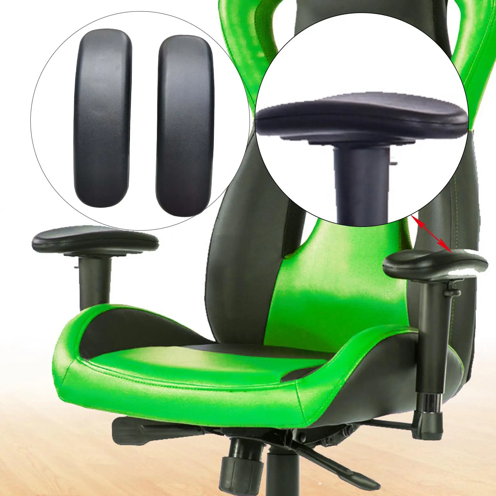 Chair Armrest Cover Set Removable Waterproof PU Material Anti Slip Bottom Universal Office Armchair Protector for Living Room
