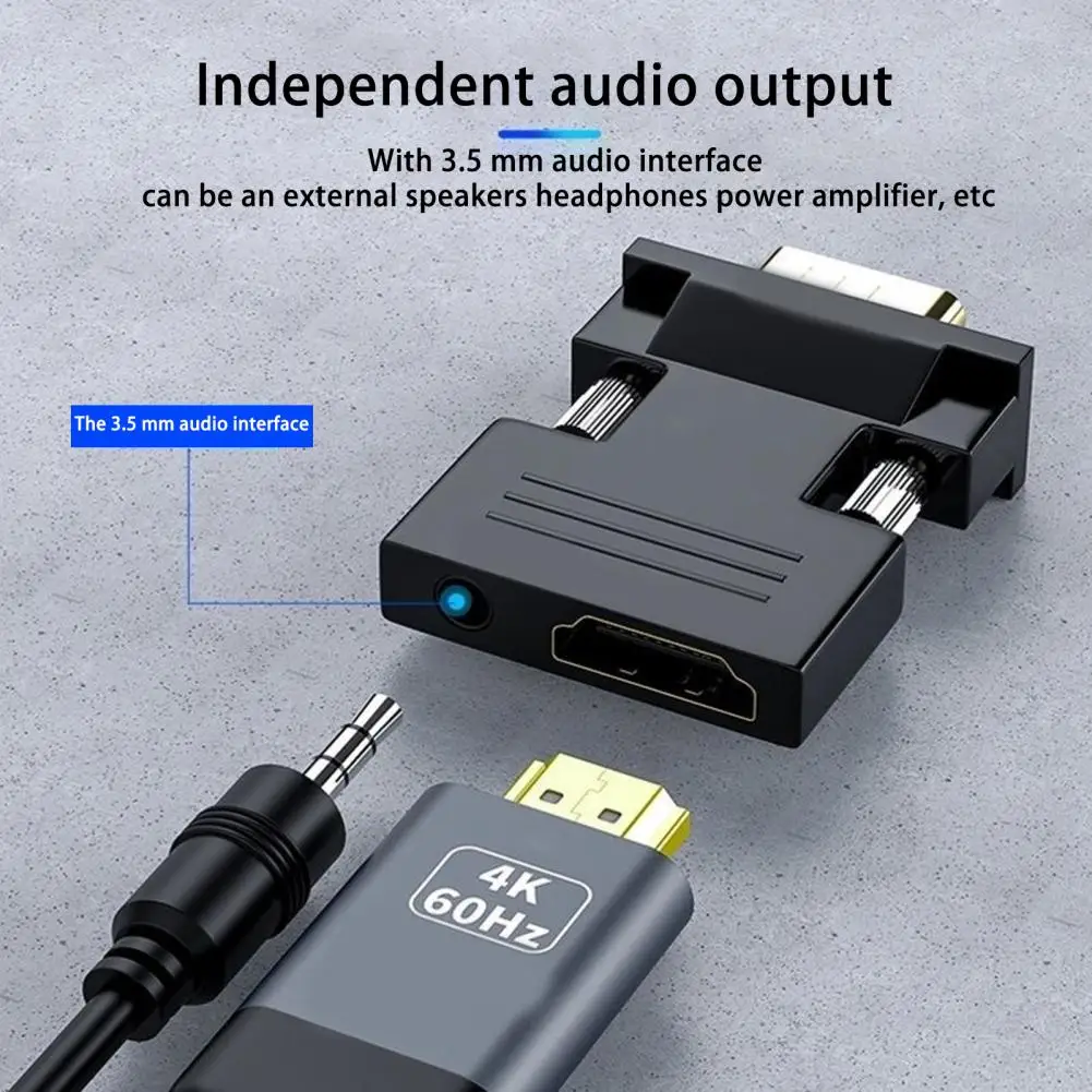 Konwerter VGA Projektor Dekoder komputerowy Telewizor Konwerter VGA Kompatybilny z HDMI Złącze dekodera komputerowego Adapter VGA TV