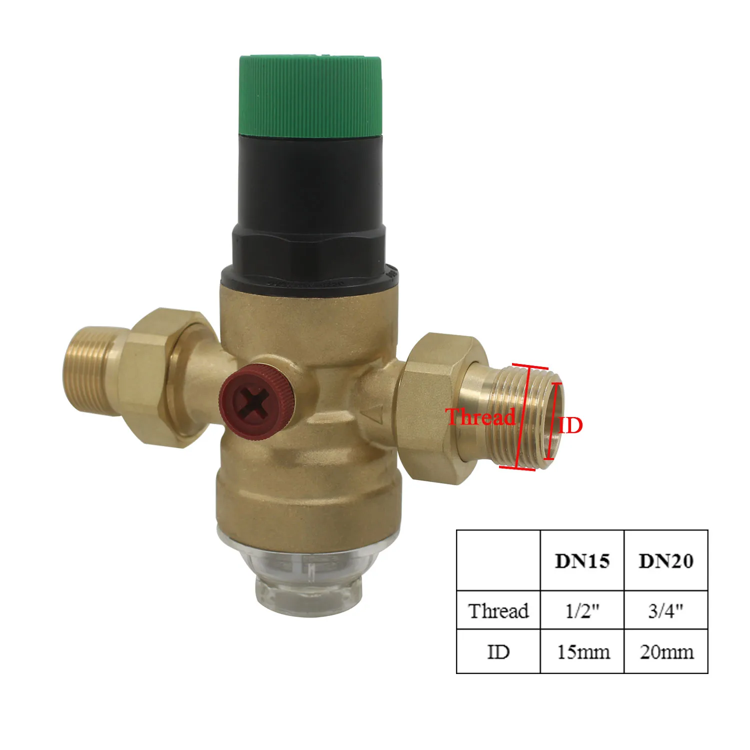 DN15 DN20  DN25  Brass Pressure Reducing Valve Regulator Valve Filter Water Purification