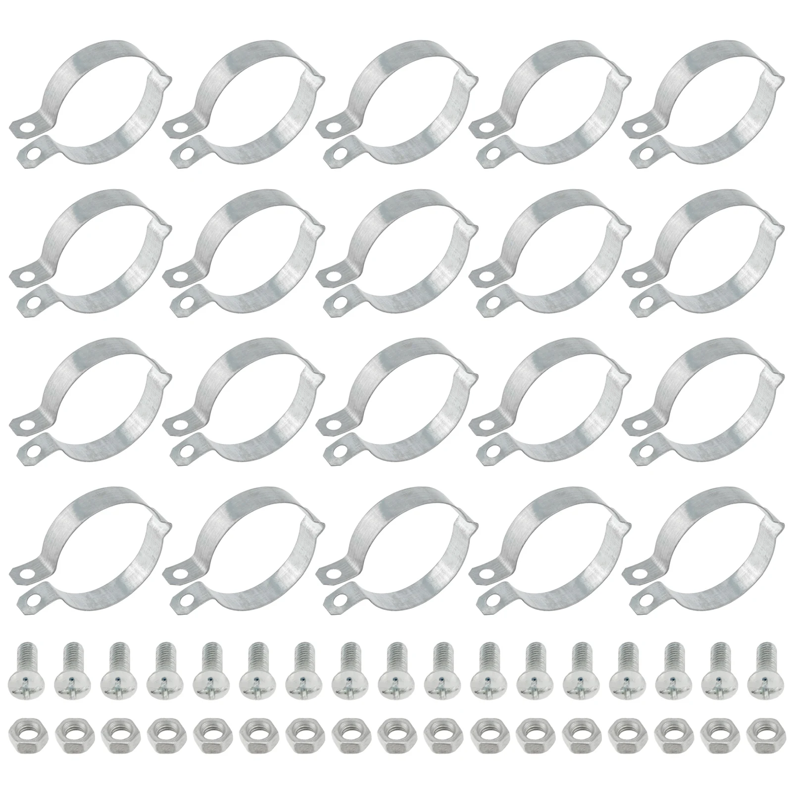 20pcs Pipe Clamps for 2inch Pipe Rigid Bracket Pipe Strap Clamp, Metal Split Ring Pipe Hanger Pipe
