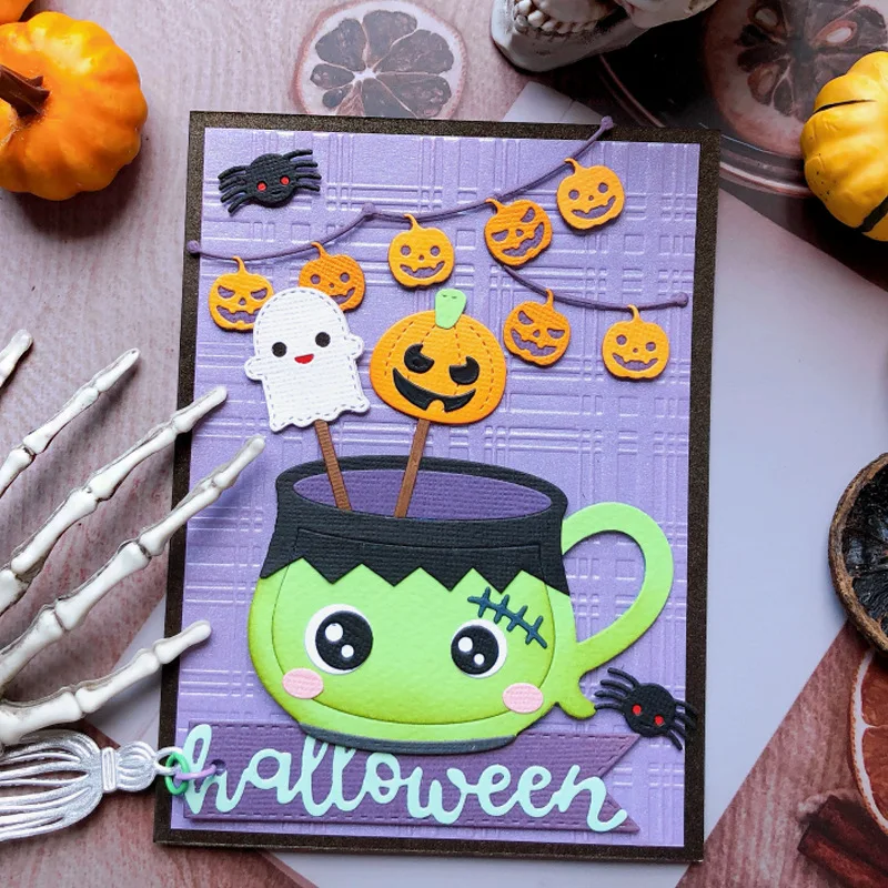 KLJUYP Mug Halloween Metal Cutting Dies Stencils for DIY Scrapbooking Decorative Embossing DIY Paper Cards view 3