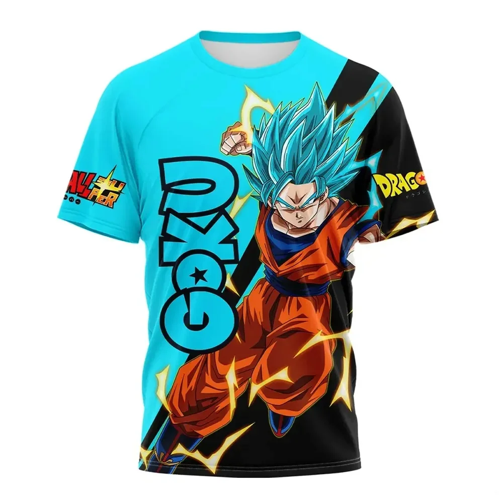 Kids Summer Anime T-shirt Dragon Ball Super Saiyan Goku Kakarot Vegeta Boys Short Sleeve Men Women Clothes Tops