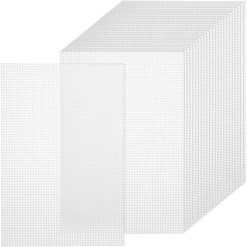 

-November Plastic Mesh Canvas Sheets- 24 Pieces 7 Count Eye Meshes For Embroidery, Yarn Crafting