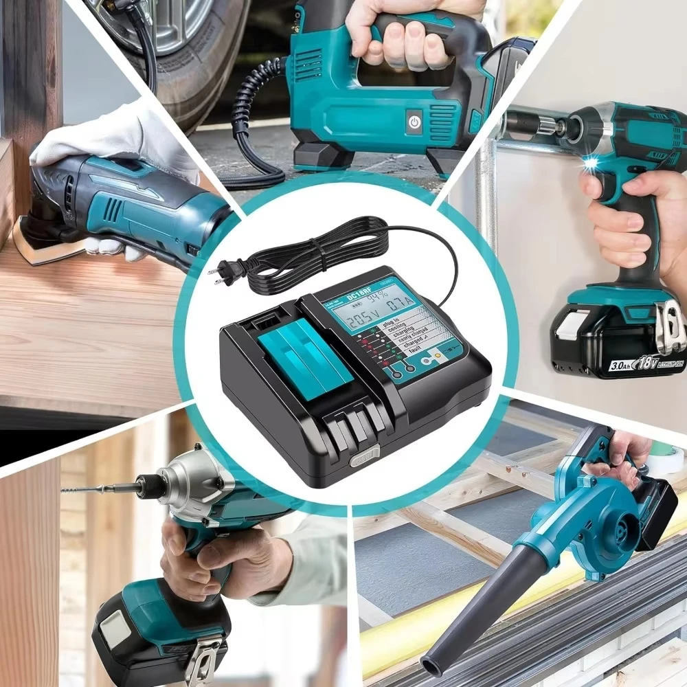 DC18RF Li-ion Battery Charger 3.5A Charging Current for Makita 14.4V 18V BL1830 Bl1430 DC18RC DC18RA Power tool with USB image 6