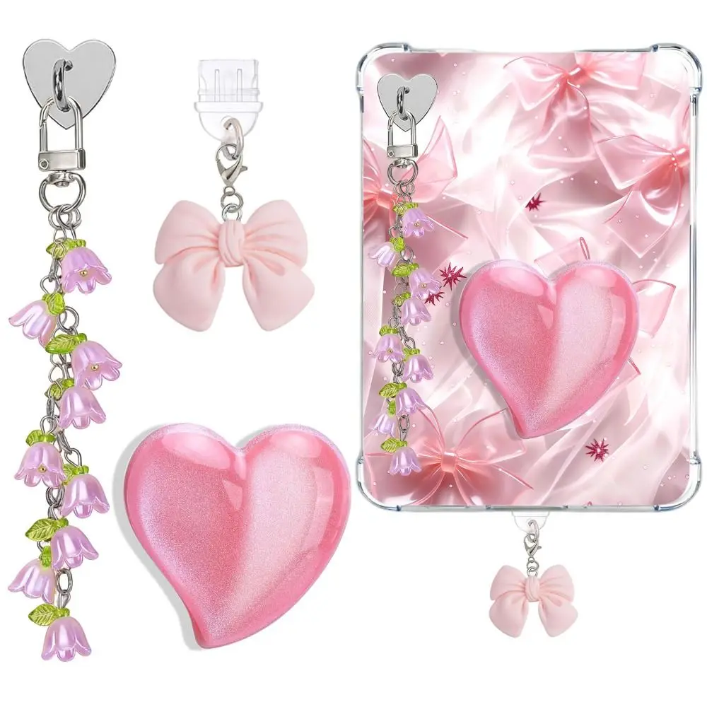 A Set Lily of The Valley Kindle Charms Set Dust Plug Charm Stand Function E-reader Stand for Apple /Android Devices