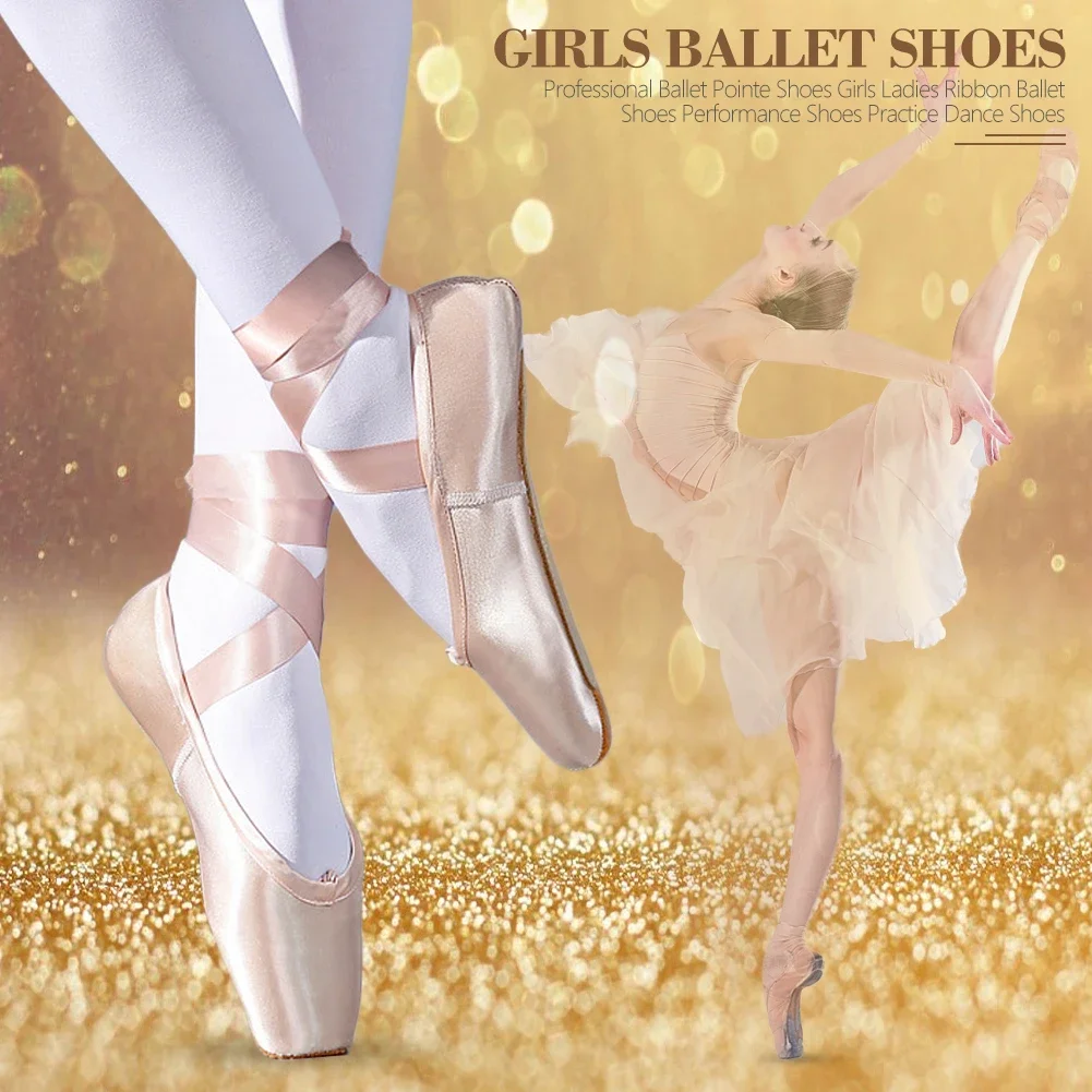 Dames Ballet Dansschoenen Kind en Volwassen Ballet Pointe Dansschoenen Professioneel met Linten Schoenen Satijnen Ballet Trainingsschoenen