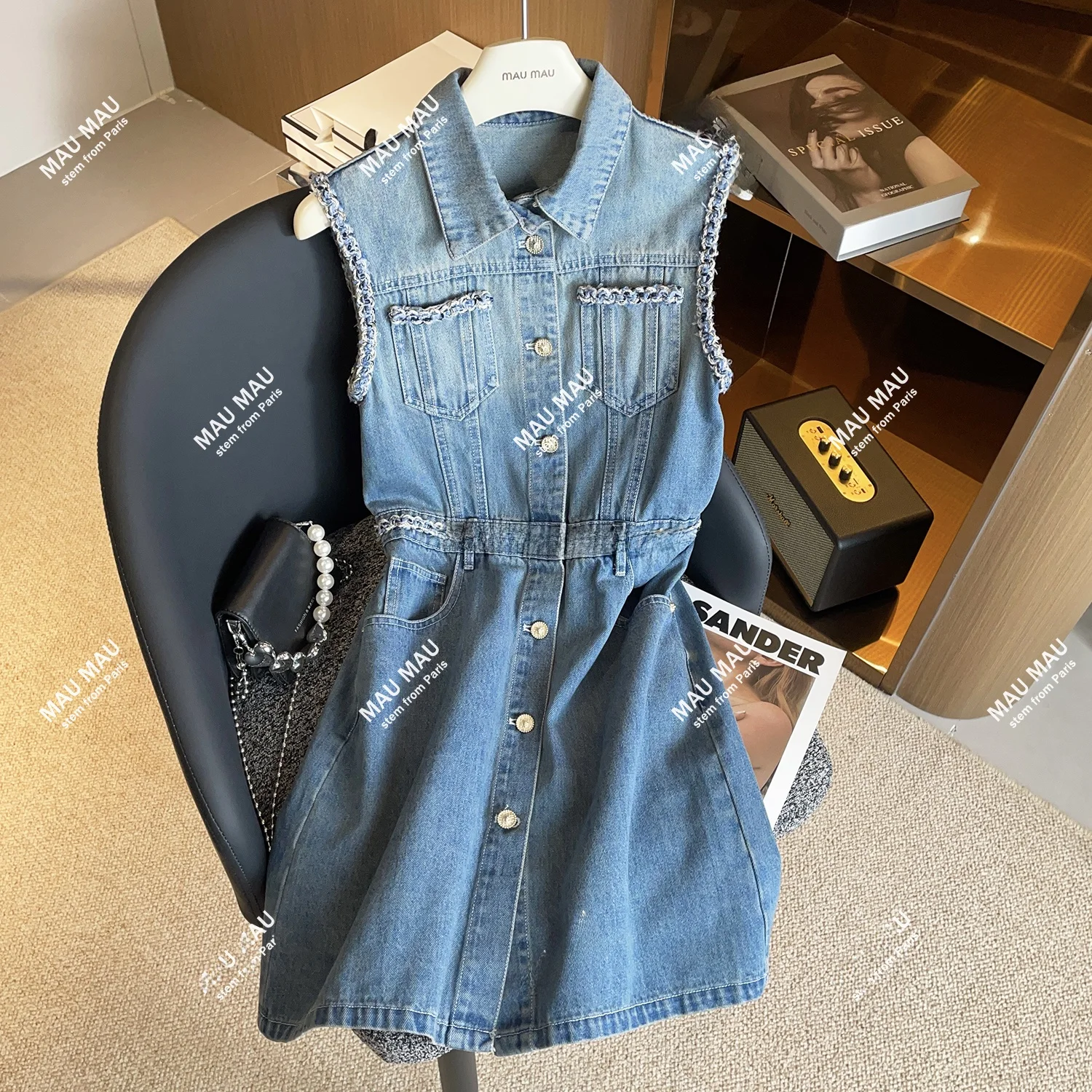 

High Waist Svel Slim Fit Denim Blue Retro Simple Women's Dr Autumn New Arrival Ele Faionable Chinese Sle Skirt