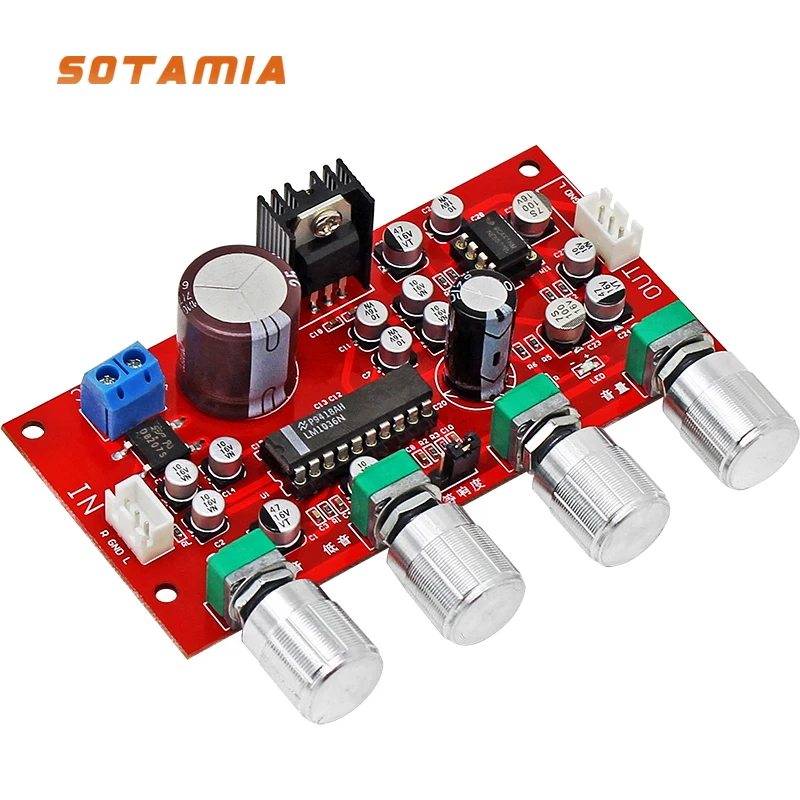 SOTAMIA LM1036N Pre Tuning Amplifier Potentiometer Separate/integrated HIFI Speaker High and Low Sound Balance Adjustment Module