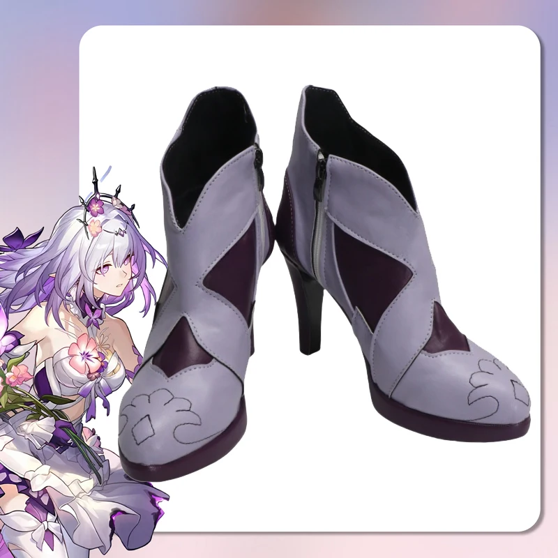 

The Castorice Cosplay Game Honkai: Star Rail same Purple Butterfly Female high heels fairy shoes Customize B