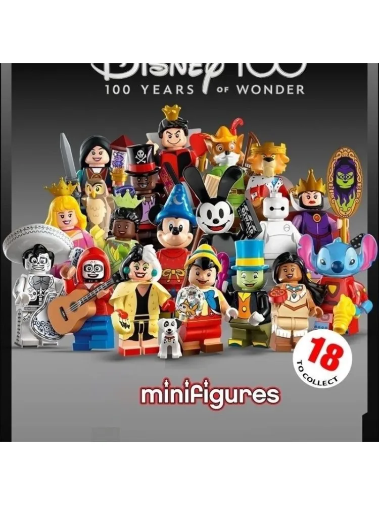 Disney 100th Anniversary Cartoon-Animations-Minifiguren Mickey Elsa Stitch Kinder-Bausteine, Spielzeug für Feiertagspartys, Geschenke