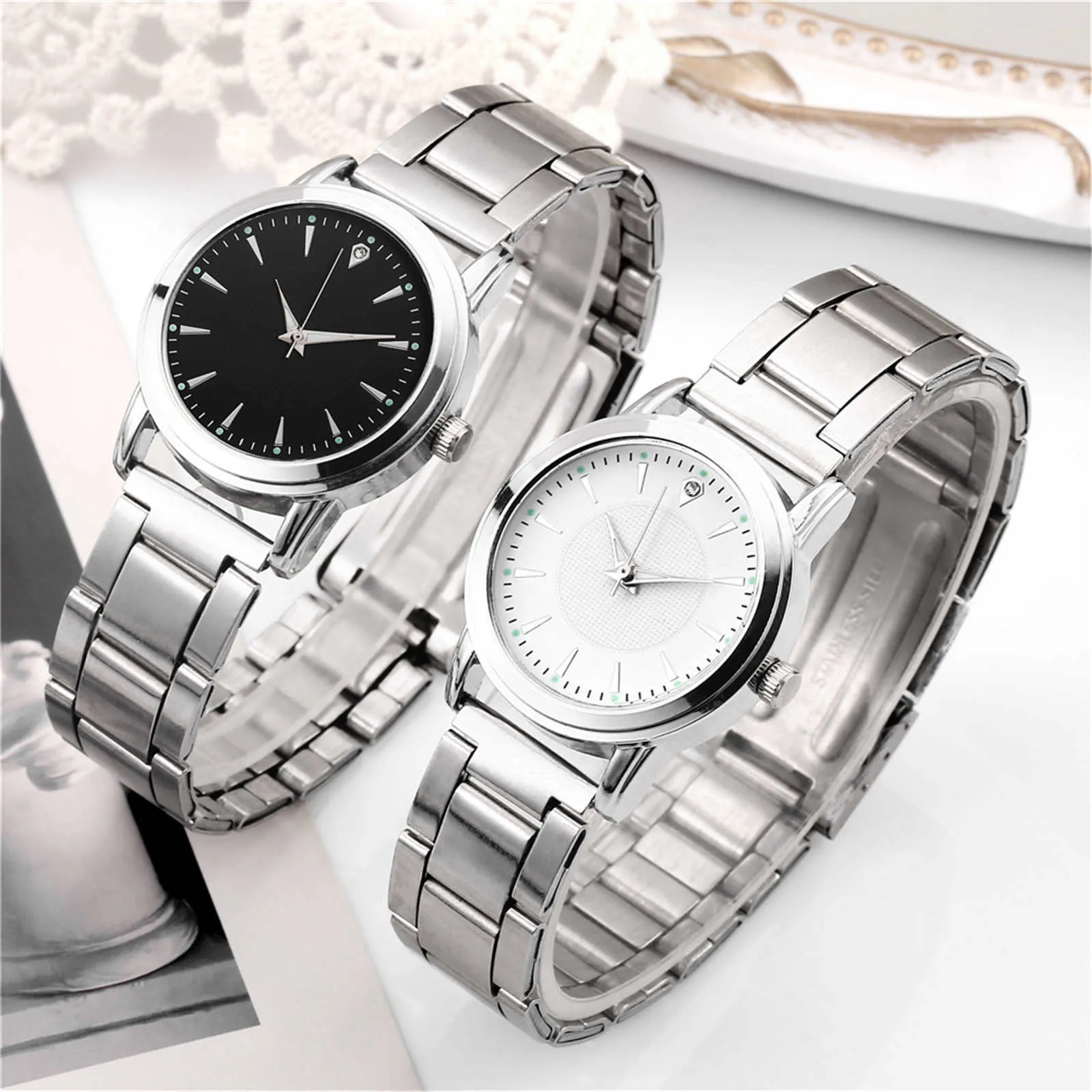 Bracelet en acier inoxydable pour femme, montre-bracelet à quartz, montres décontractées pour femme, mode de luxe